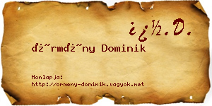 Örmény Dominik névjegykártya