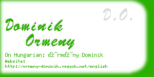 dominik ormeny business card